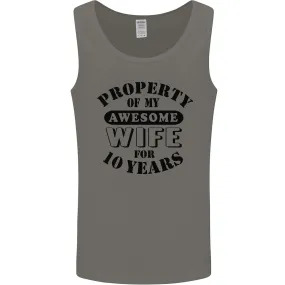 10th Wedding Anniversary 10 Year Funny Wife Mens Vest Tank Top