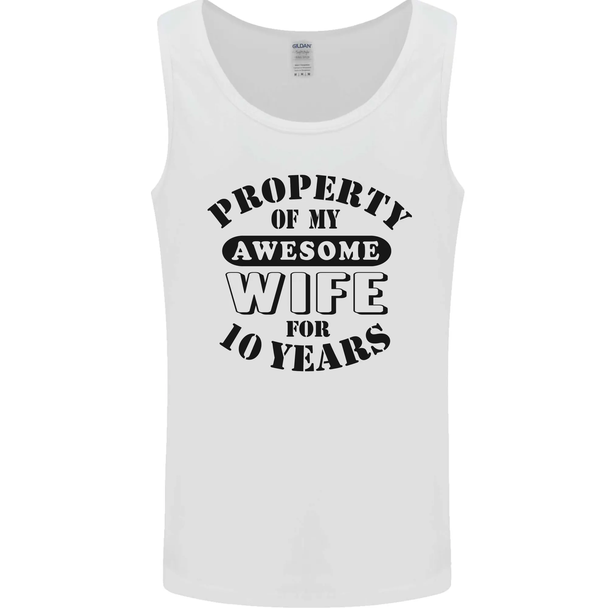 10th Wedding Anniversary 10 Year Funny Wife Mens Vest Tank Top