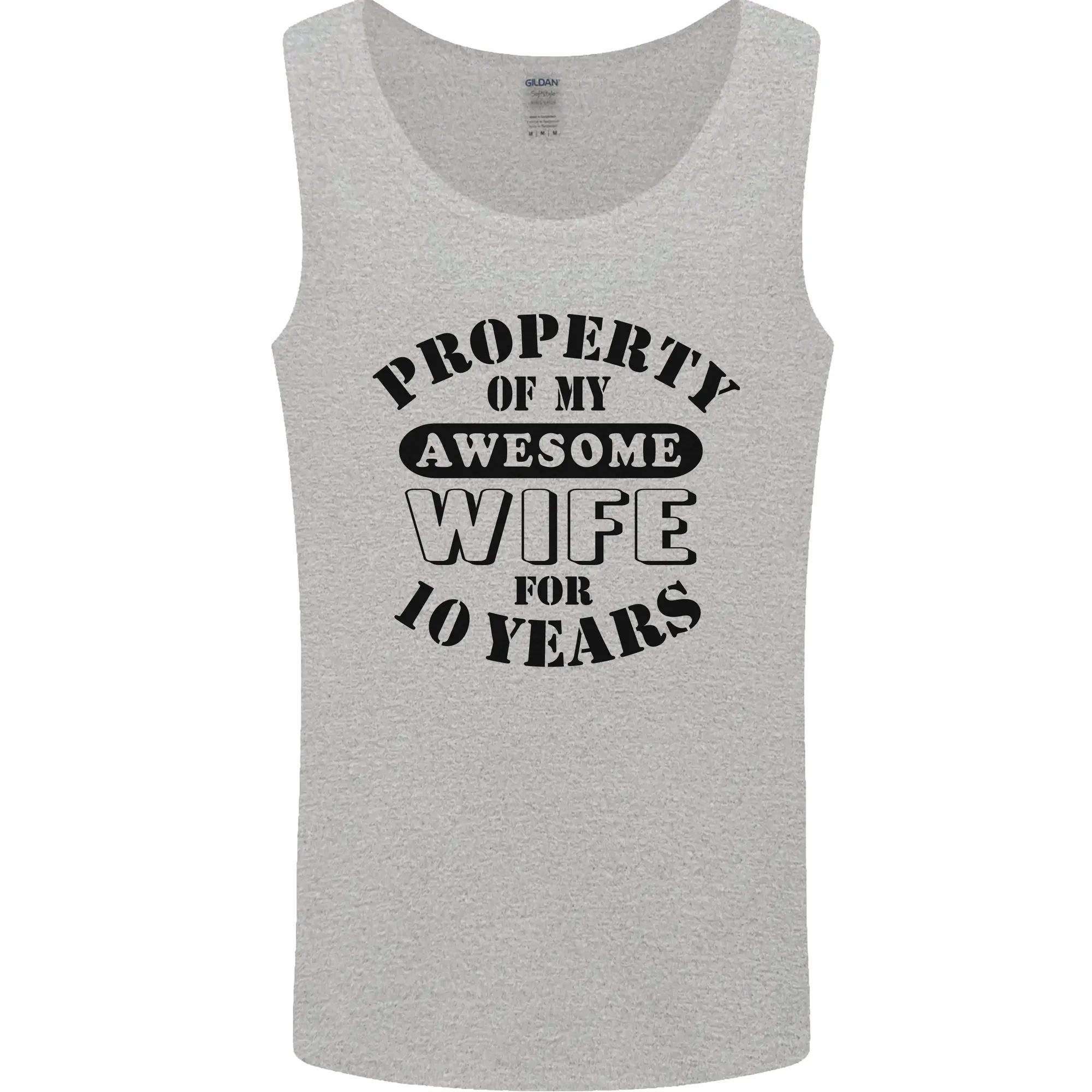 10th Wedding Anniversary 10 Year Funny Wife Mens Vest Tank Top