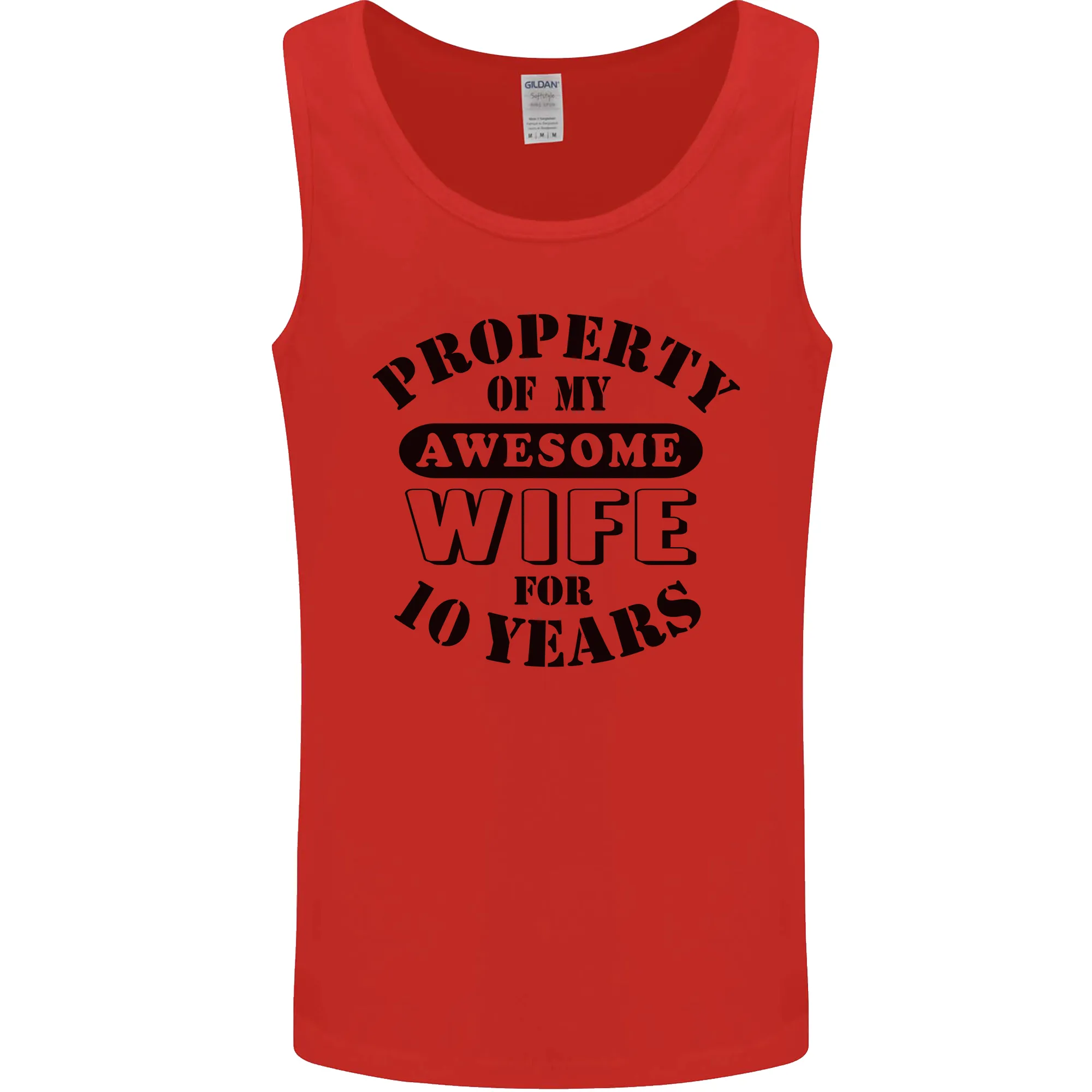 10th Wedding Anniversary 10 Year Funny Wife Mens Vest Tank Top