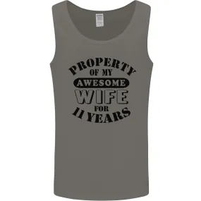 11th Wedding Anniversary 11 Year Funny Wife Mens Vest Tank Top