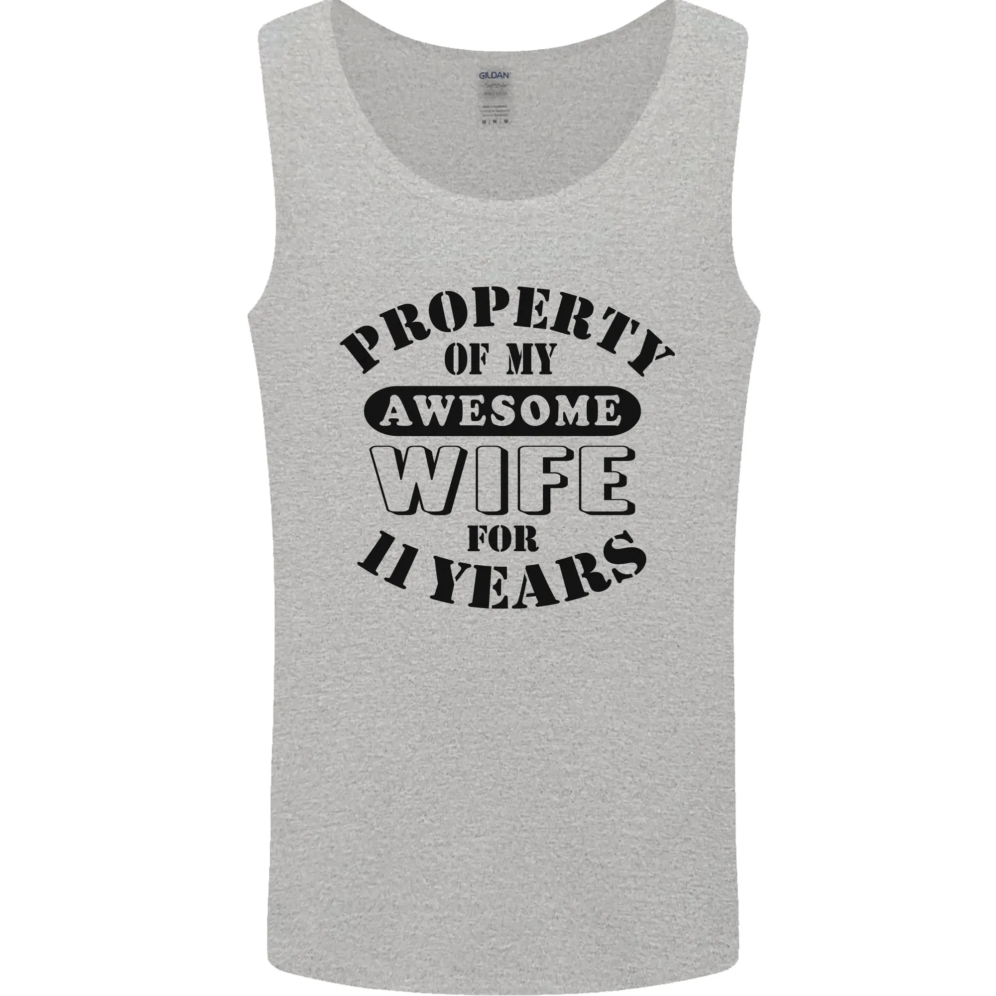 11th Wedding Anniversary 11 Year Funny Wife Mens Vest Tank Top