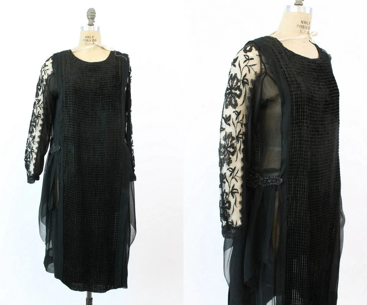 1920s devore velvet dress medium large | new winter