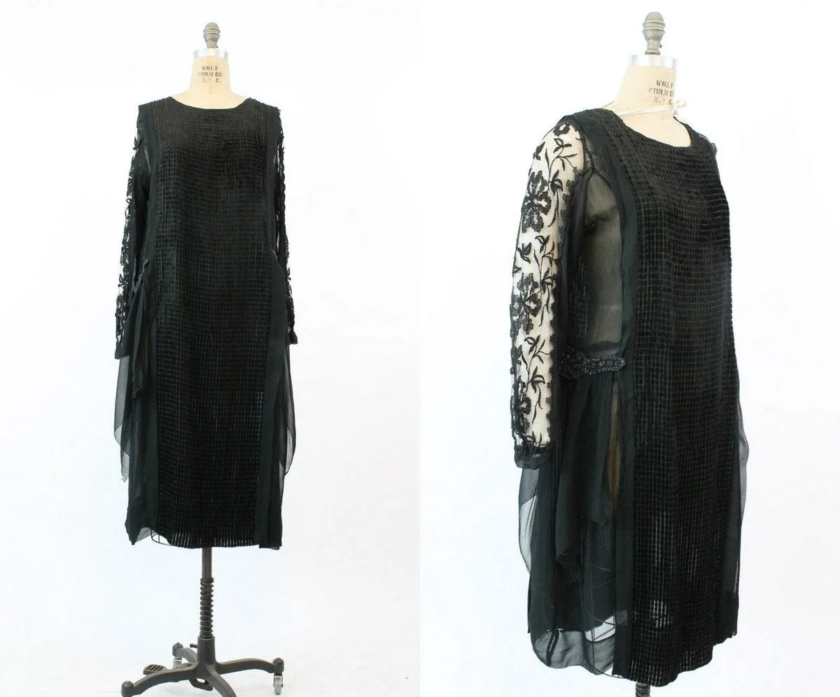 1920s devore velvet dress medium large | new winter