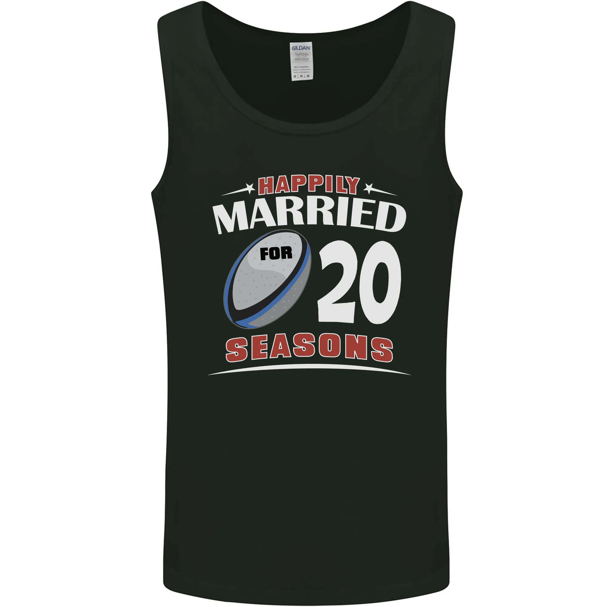 20 Year Wedding Anniversary 20th Rugby Mens Vest Tank Top