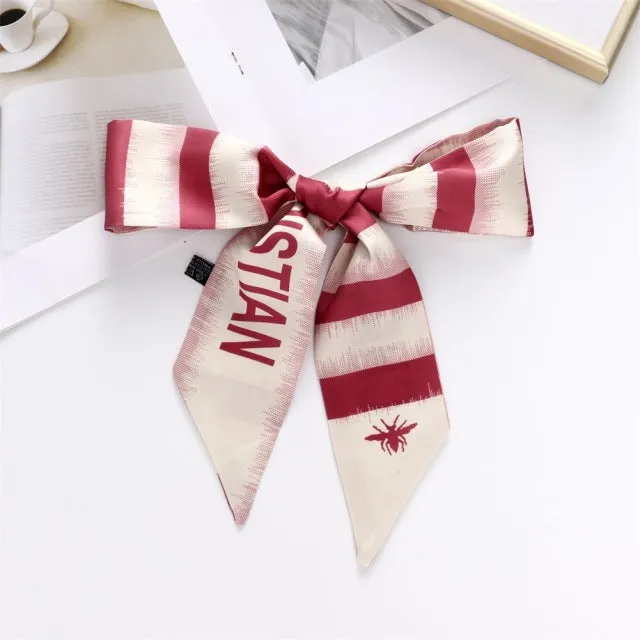 2022 New Designer Long Skinny Bag Handle Ribbon Scarf Women Luxury Elegant