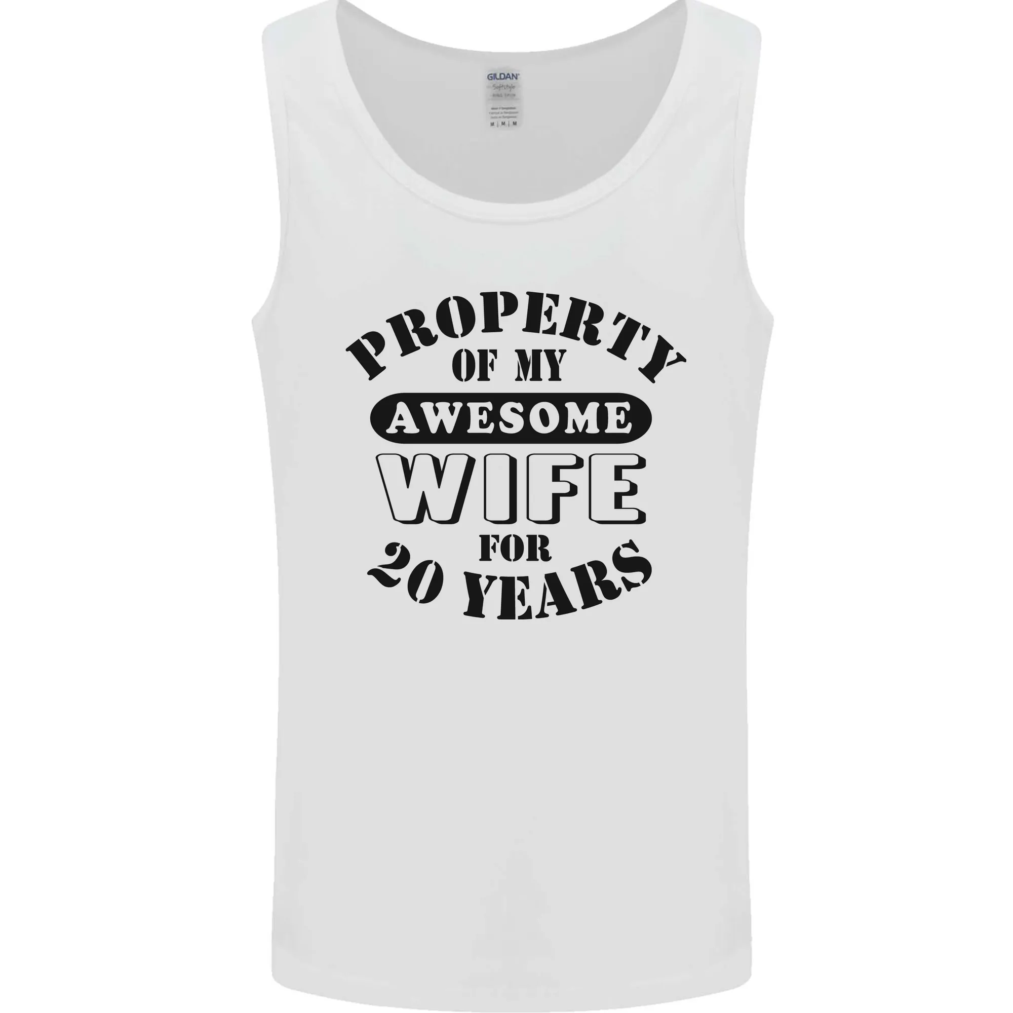 20th Wedding Anniversary 20 Year Funny Wife Mens Vest Tank Top