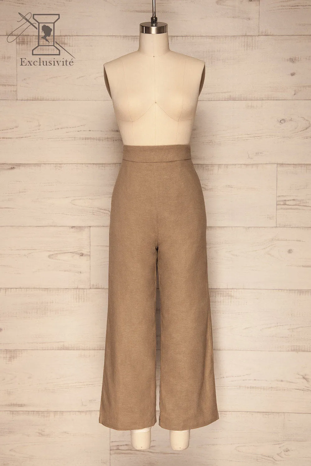 Agoyan Taupe | Flare Leg Pants