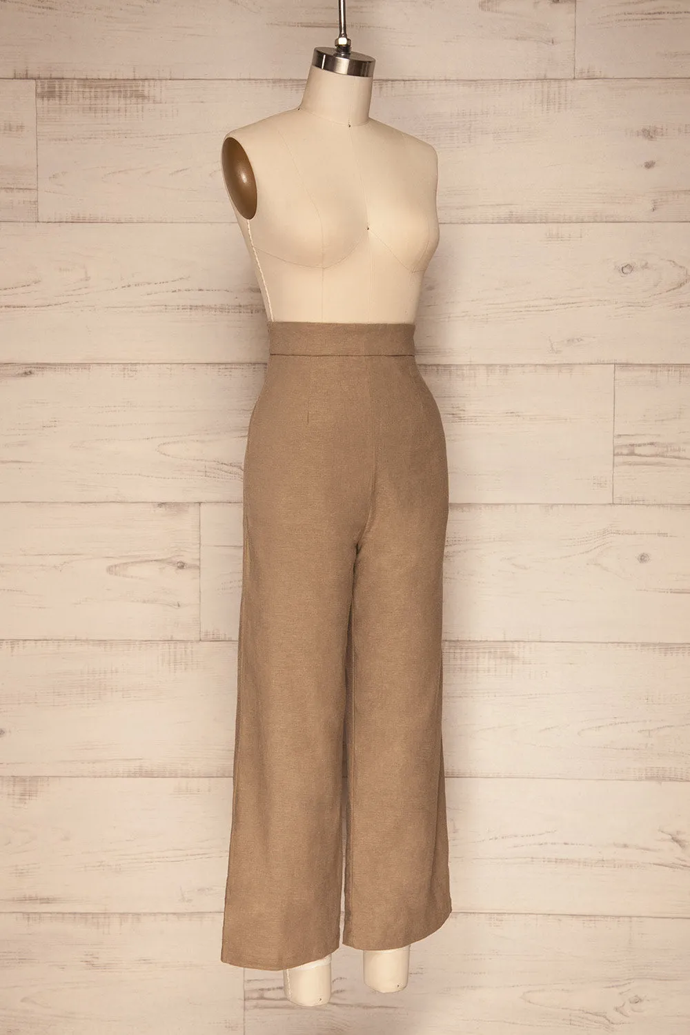 Agoyan Taupe | Flare Leg Pants