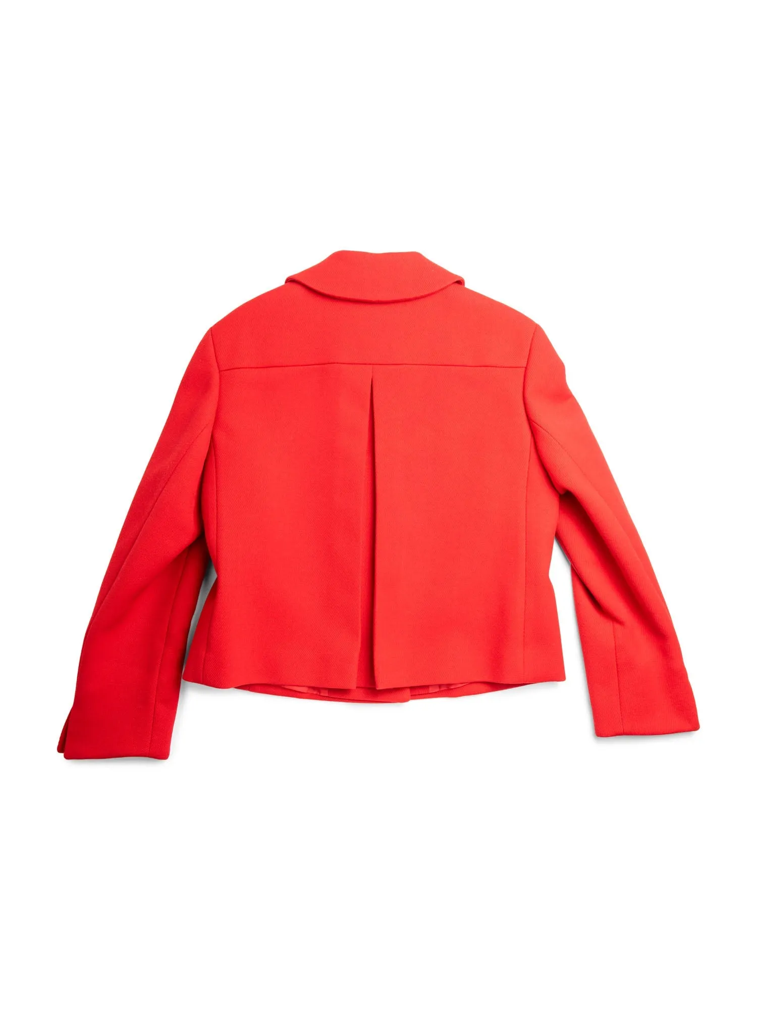 Akris Wool Pleated Cropped Jacket Red