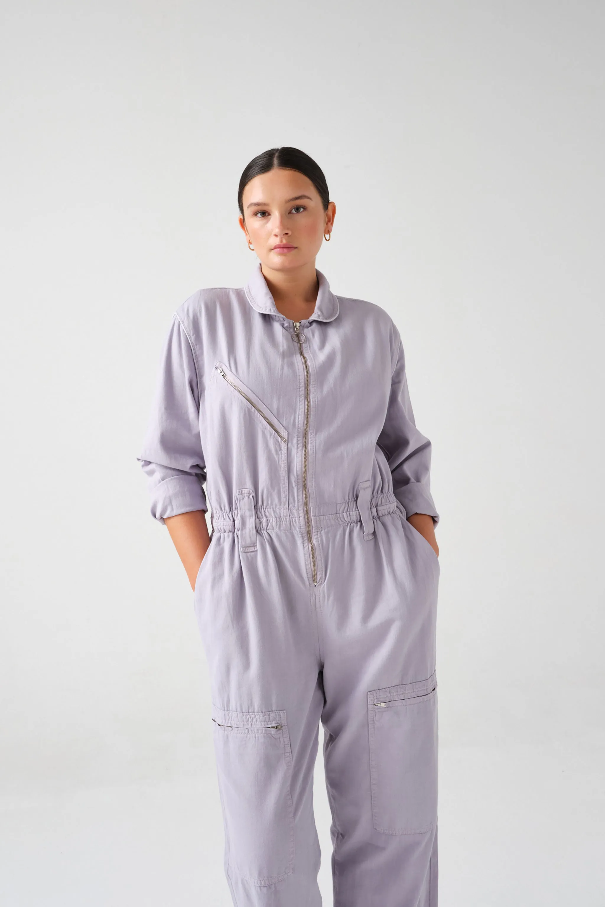 Amelia All in One in Lavender Denim