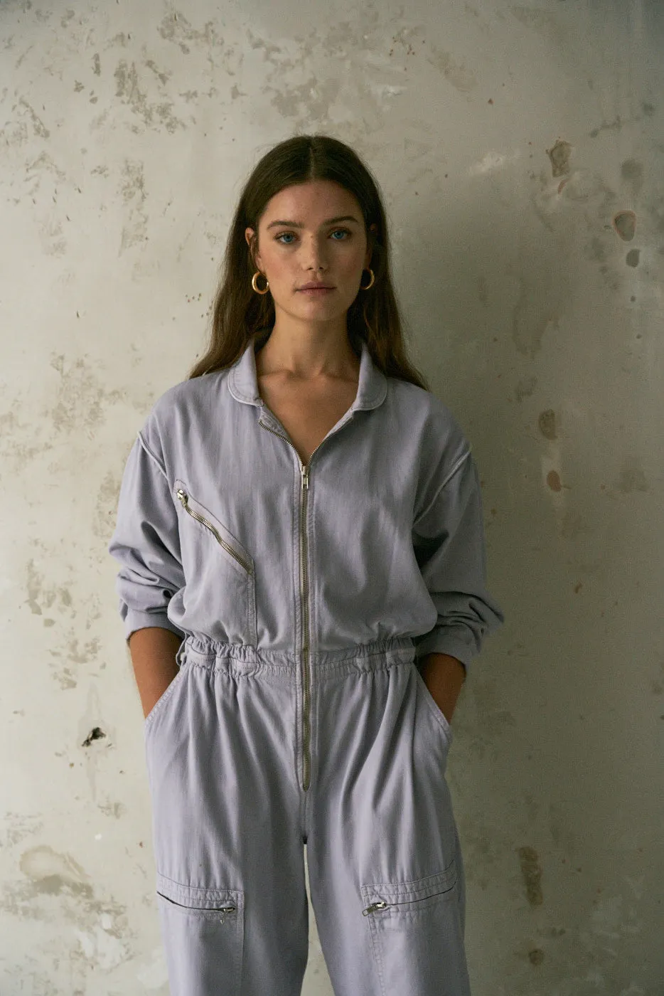 Amelia All in One in Lavender Denim