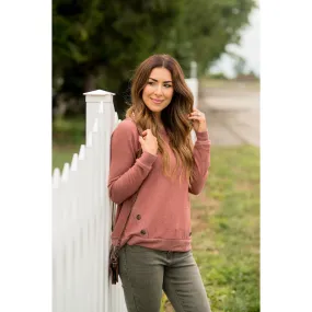 Angled Side Button Sweater