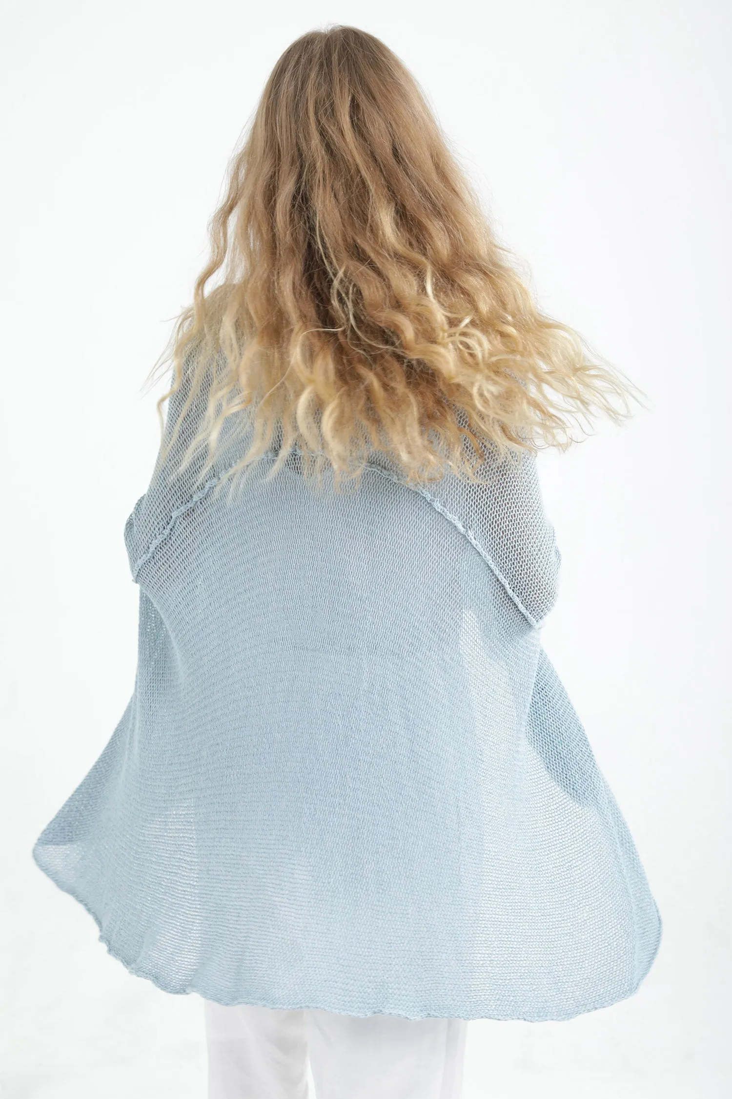 Aqua Oversize T Light Sweater with Pockets