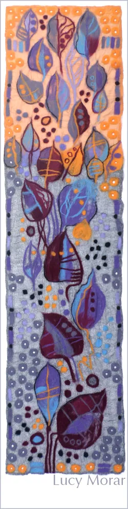 AUTUMN SALUTE - Nuno Felt Art Scarf - 98x24"