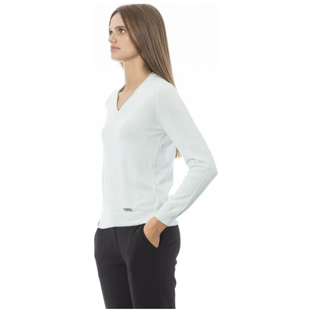 Baldinini Trend Light Blue Cashmere Women Sweater