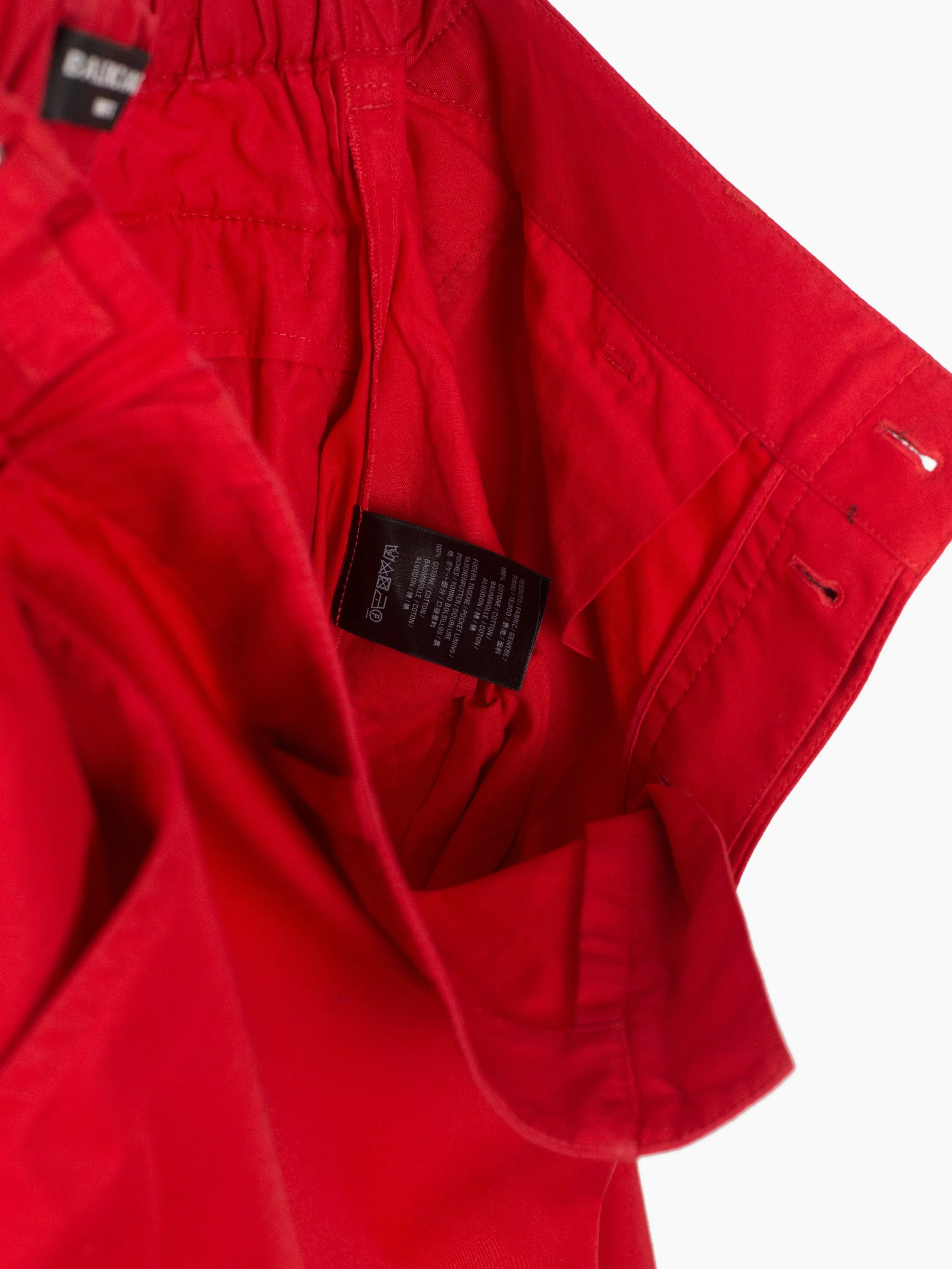 Balenciaga SS21 Oversized Red Soft Cargos