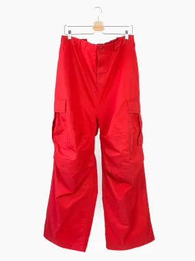 Balenciaga SS21 Oversized Red Soft Cargos