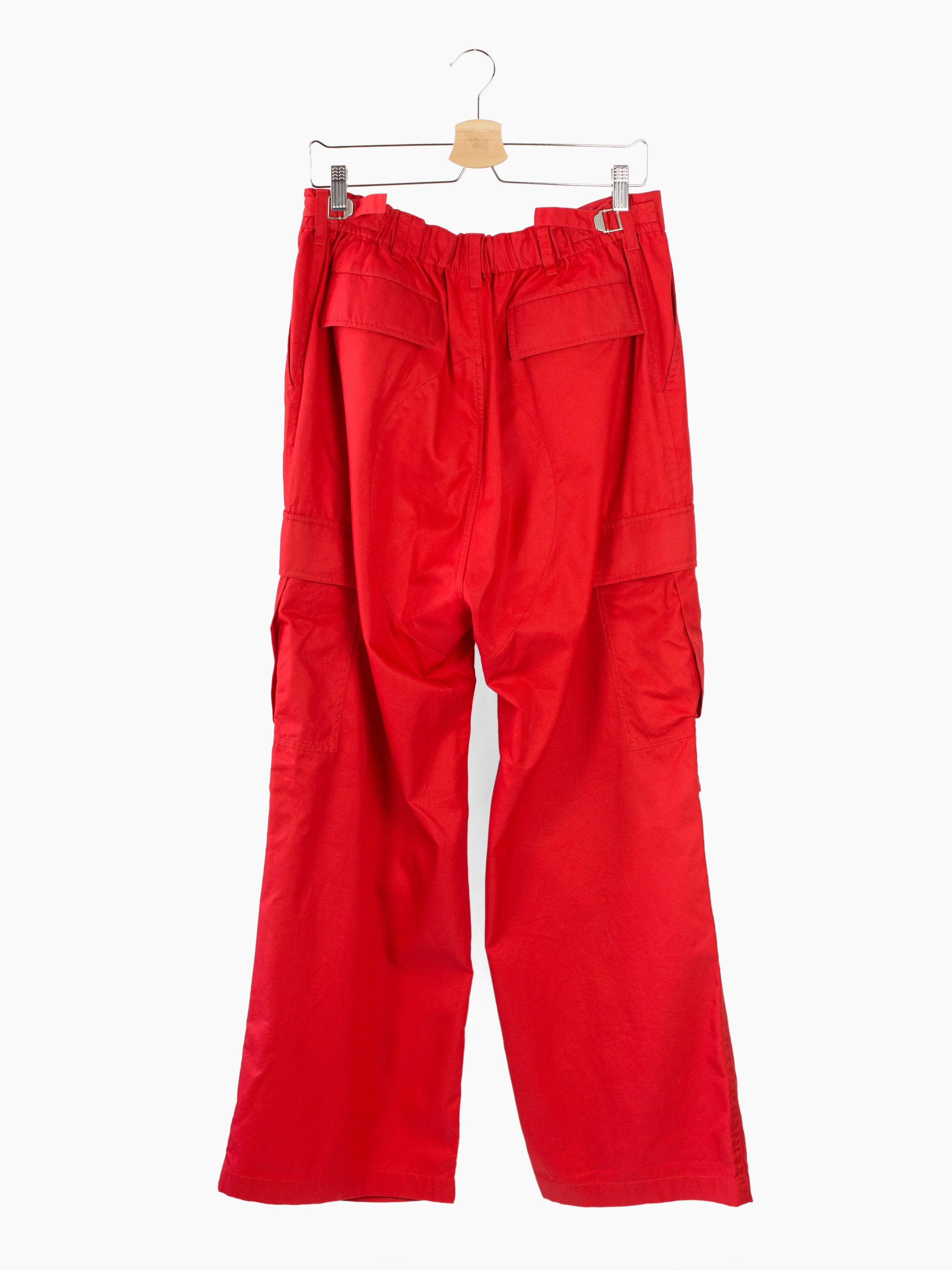 Balenciaga SS21 Oversized Red Soft Cargos