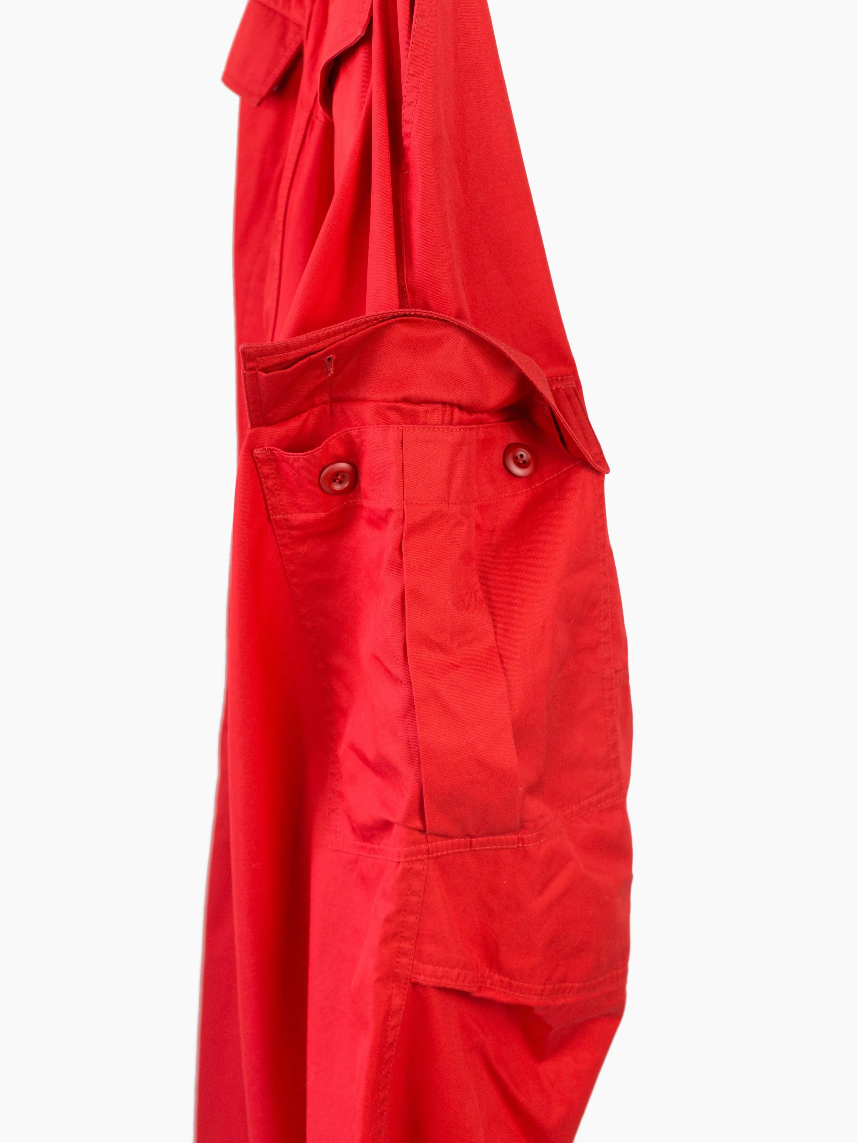 Balenciaga SS21 Oversized Red Soft Cargos