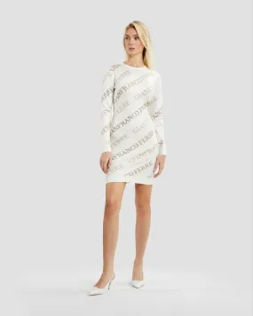 Bejeweled Logo Knit Dress