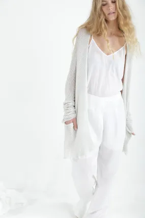 Beka loose cardigan with pockets in Broken white