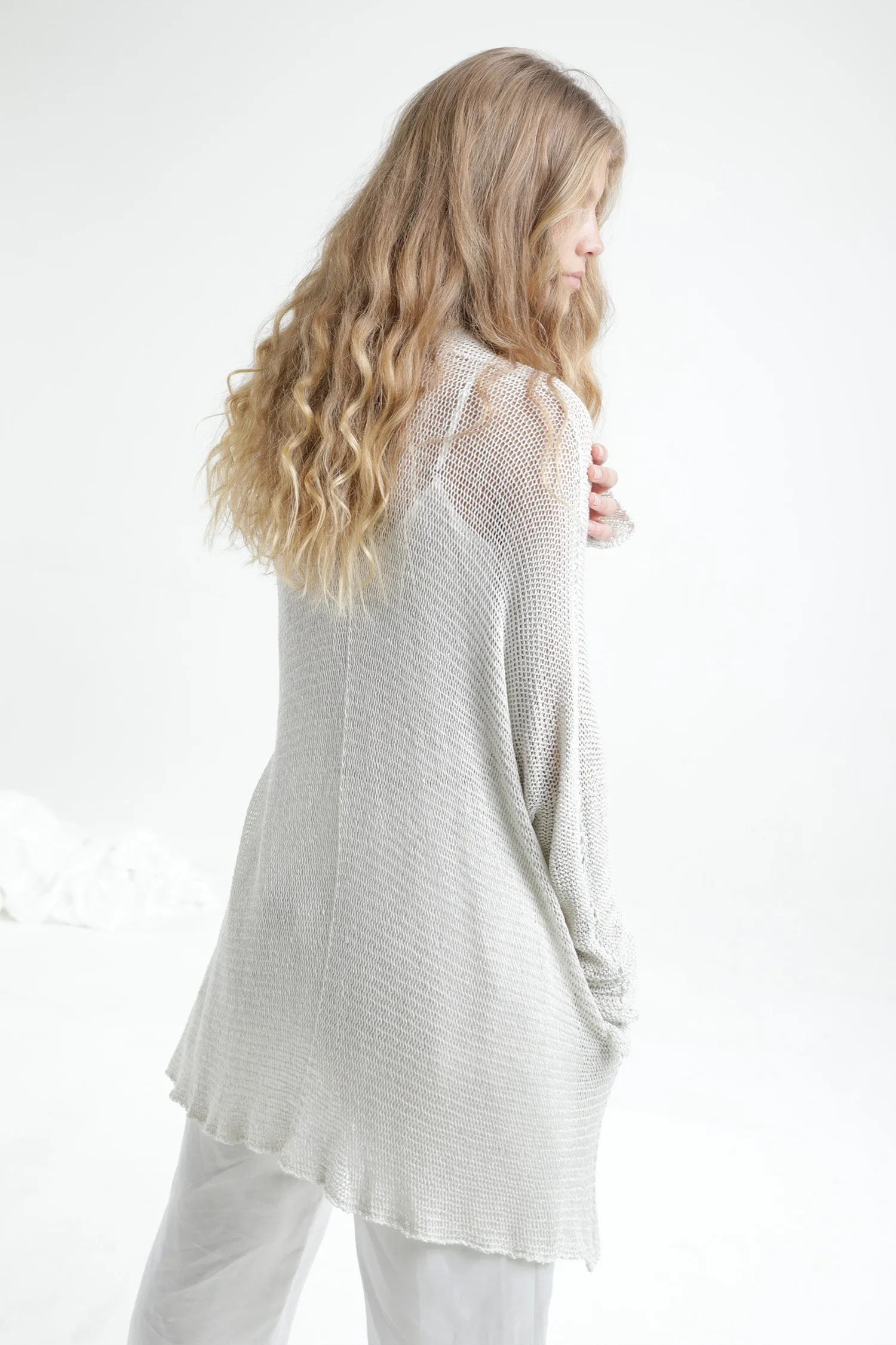 Beka loose cardigan with pockets in Broken white