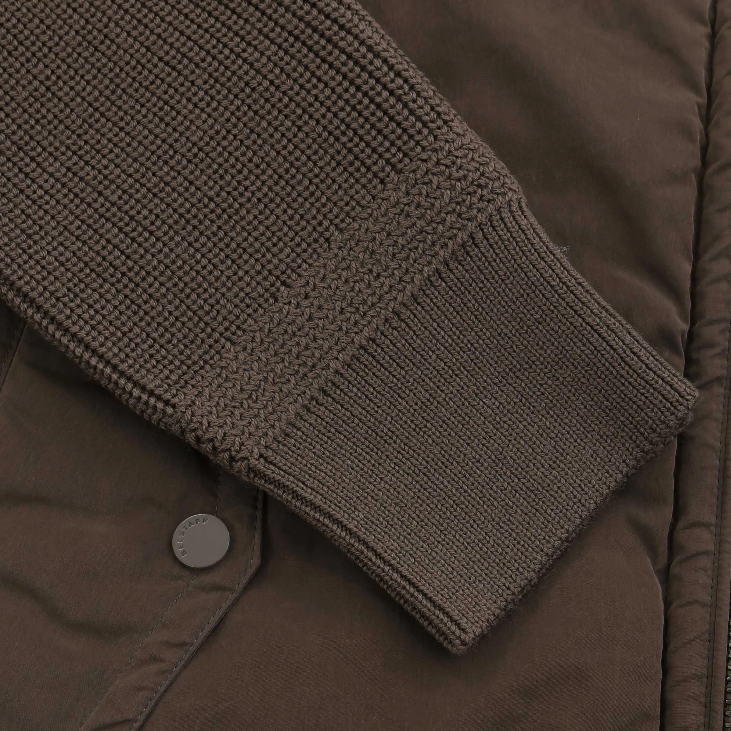 Belstaff Ward Full Zip Cardigan in Clay Brown