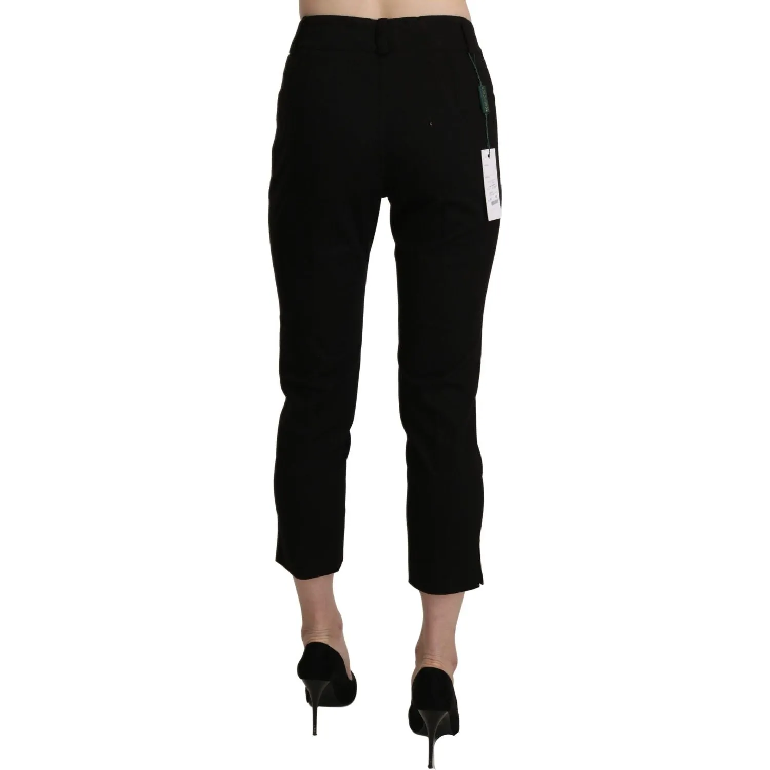 BENCIVENGA Elegant Black High Waist Cropped Pants