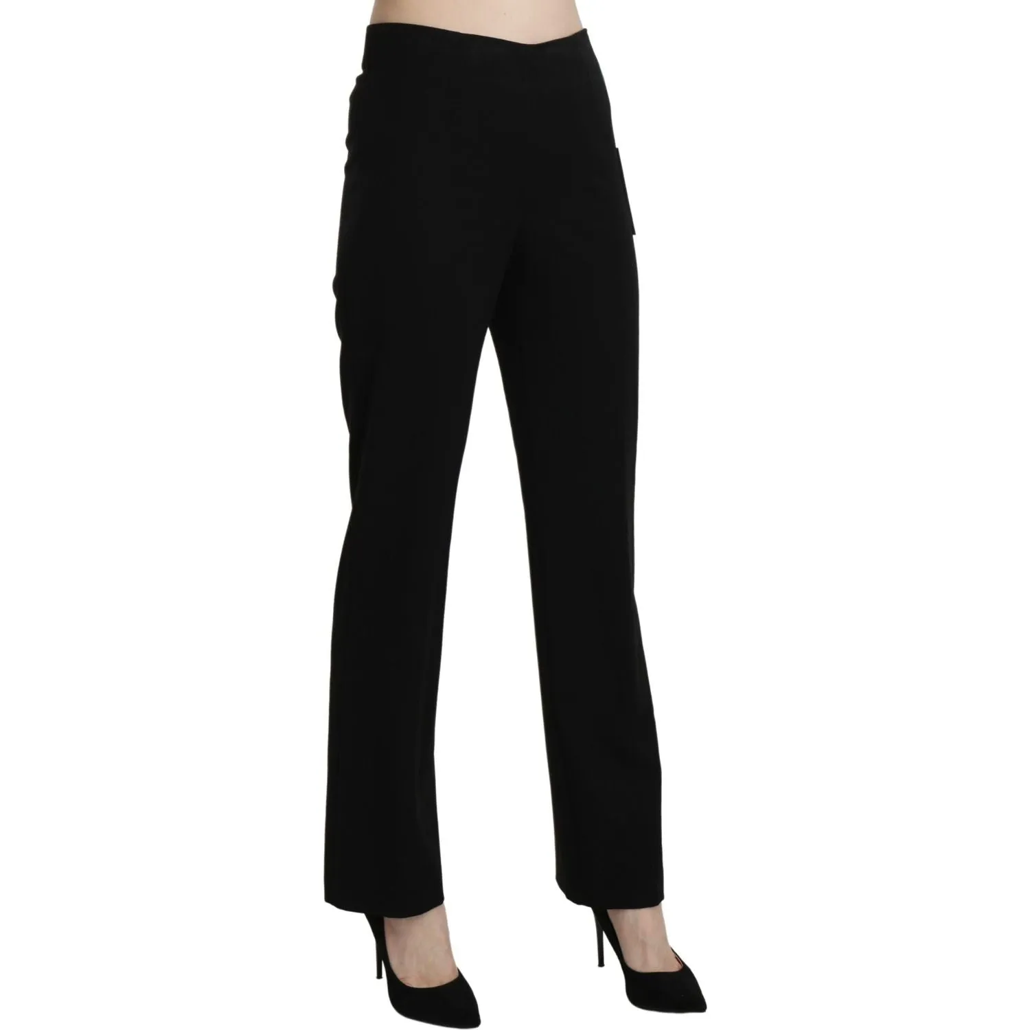 BENCIVENGA Elegant Black High Waist Straight Pants