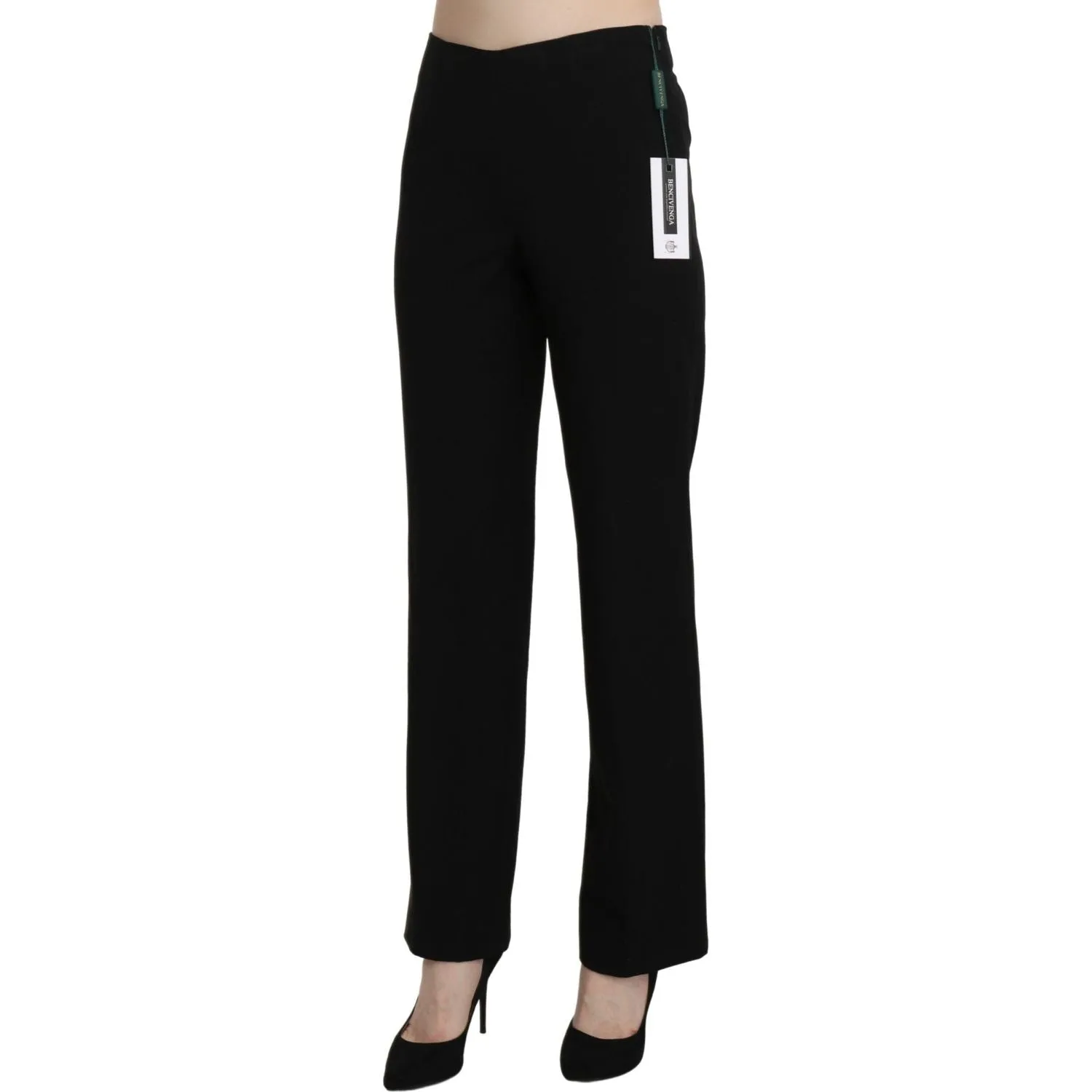 BENCIVENGA Elegant Black High Waist Straight Pants