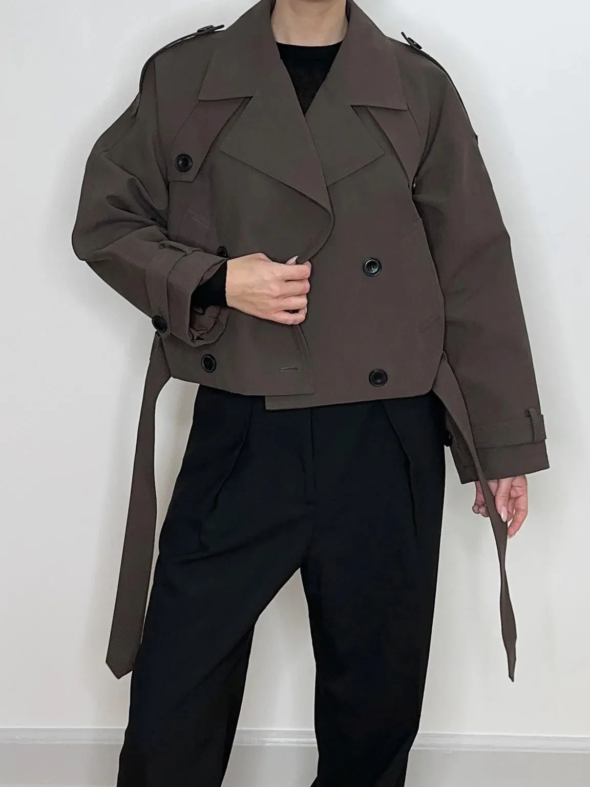 Bobby Canvas Trench Jacket - Dark Brown