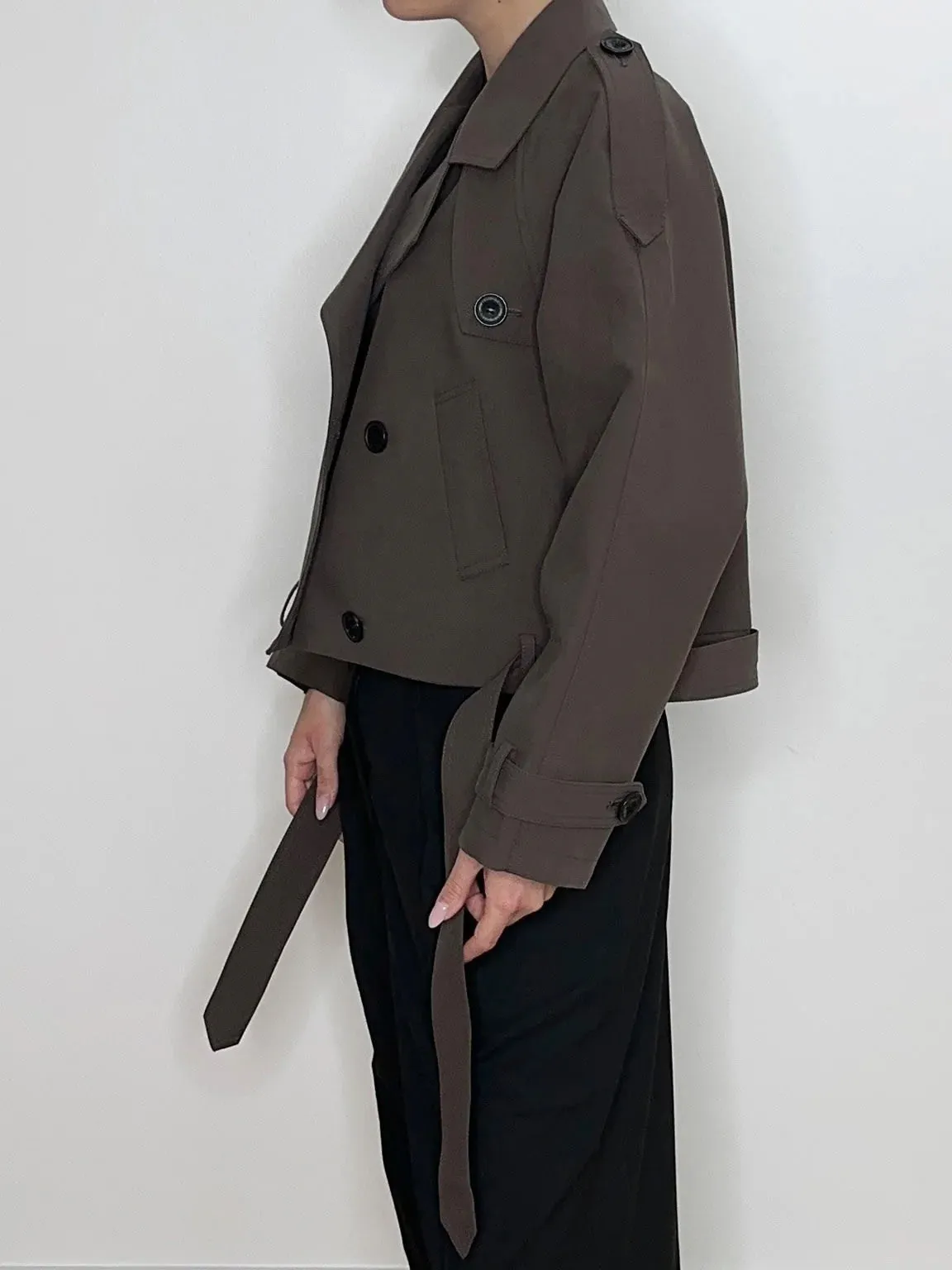 Bobby Canvas Trench Jacket - Dark Brown