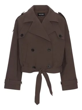 Bobby Canvas Trench Jacket - Dark Brown