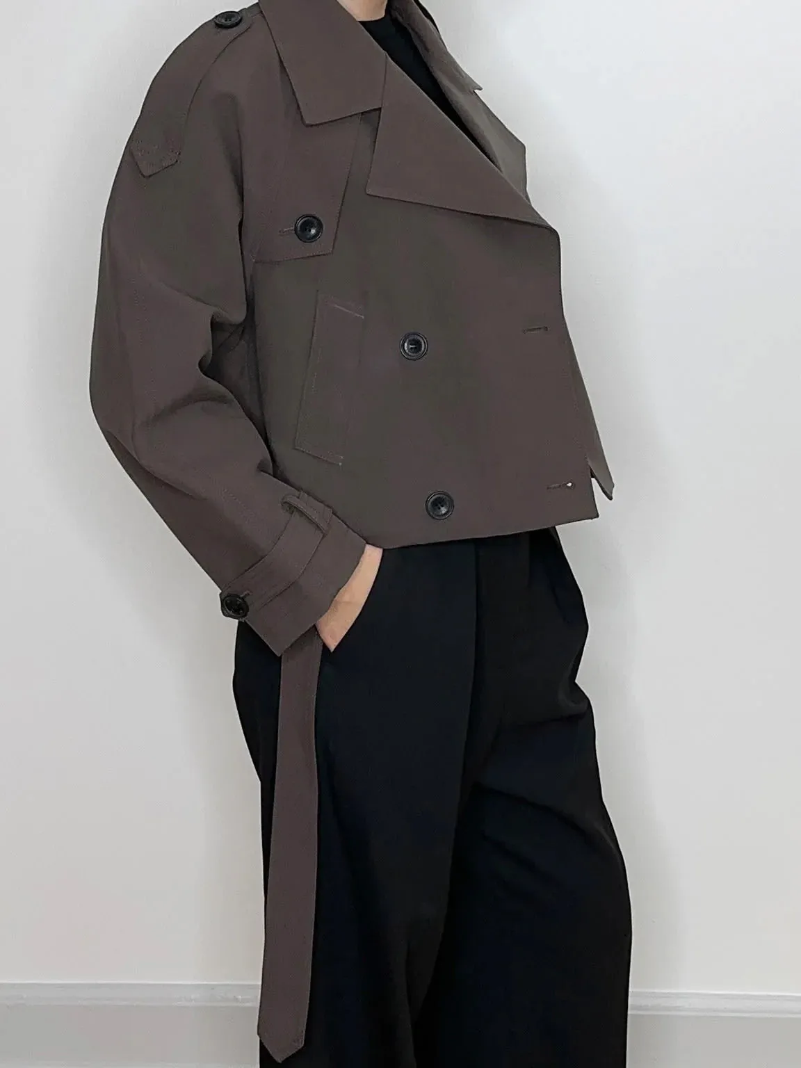 Bobby Canvas Trench Jacket - Dark Brown