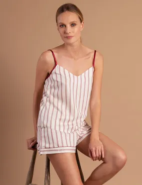 Bordeaux Cotton Striped Short