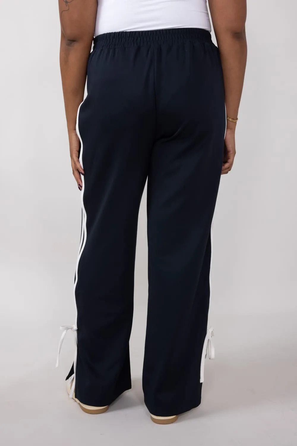 Bow Tie Track Pants for Women in Dark Navy | SP2364-DKNAVYWHITE