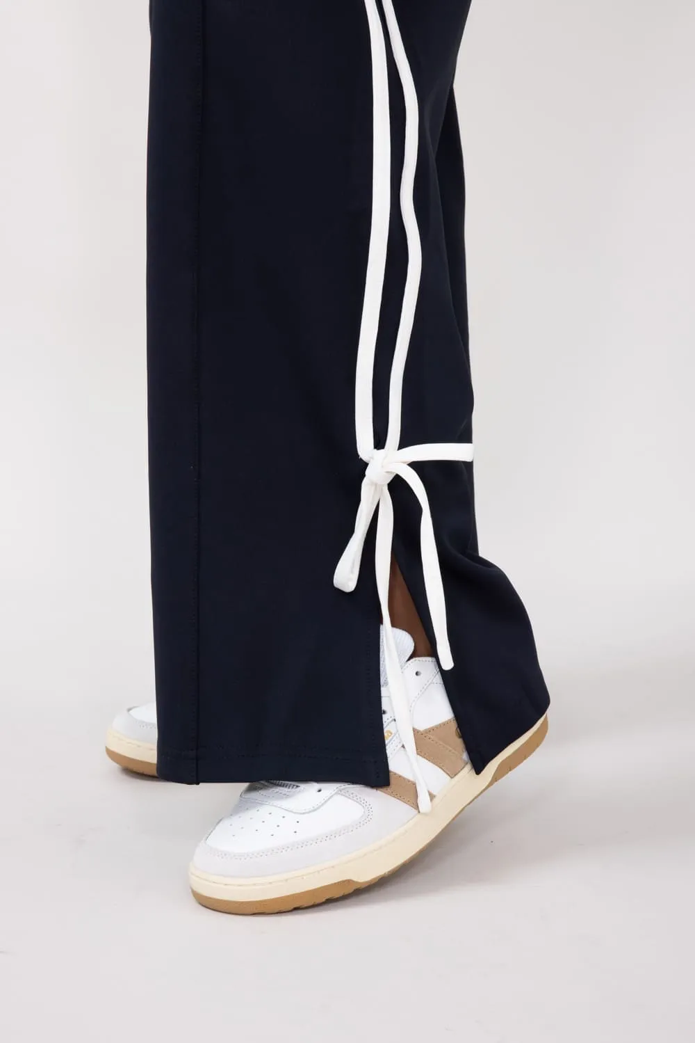 Bow Tie Track Pants for Women in Dark Navy | SP2364-DKNAVYWHITE