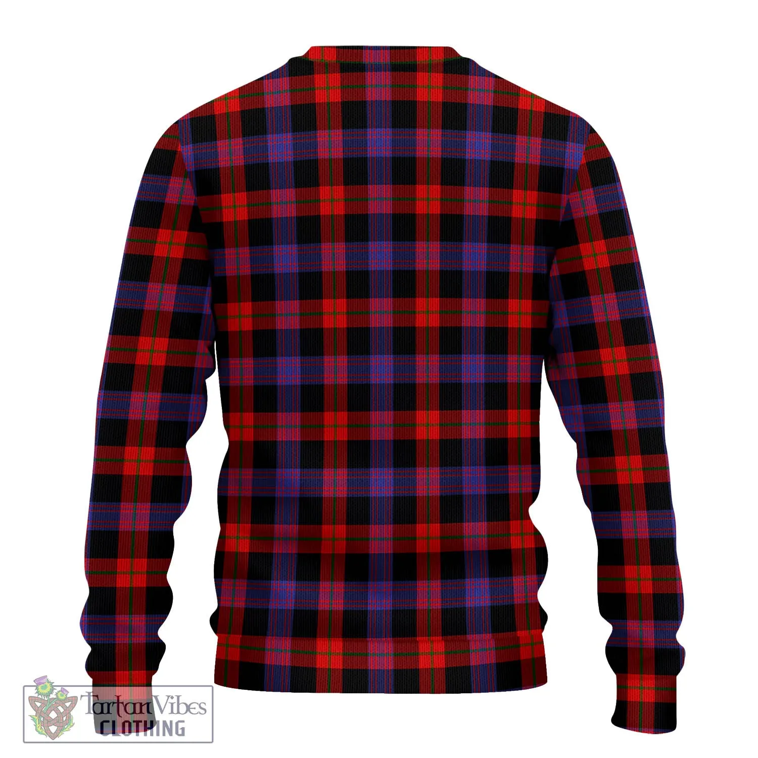 Brown (Broun) Tartan Knitted Sweatshirt with Family Crest