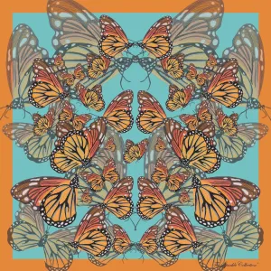 【BUTTERFLY】100% Silk Scarf with Crystals