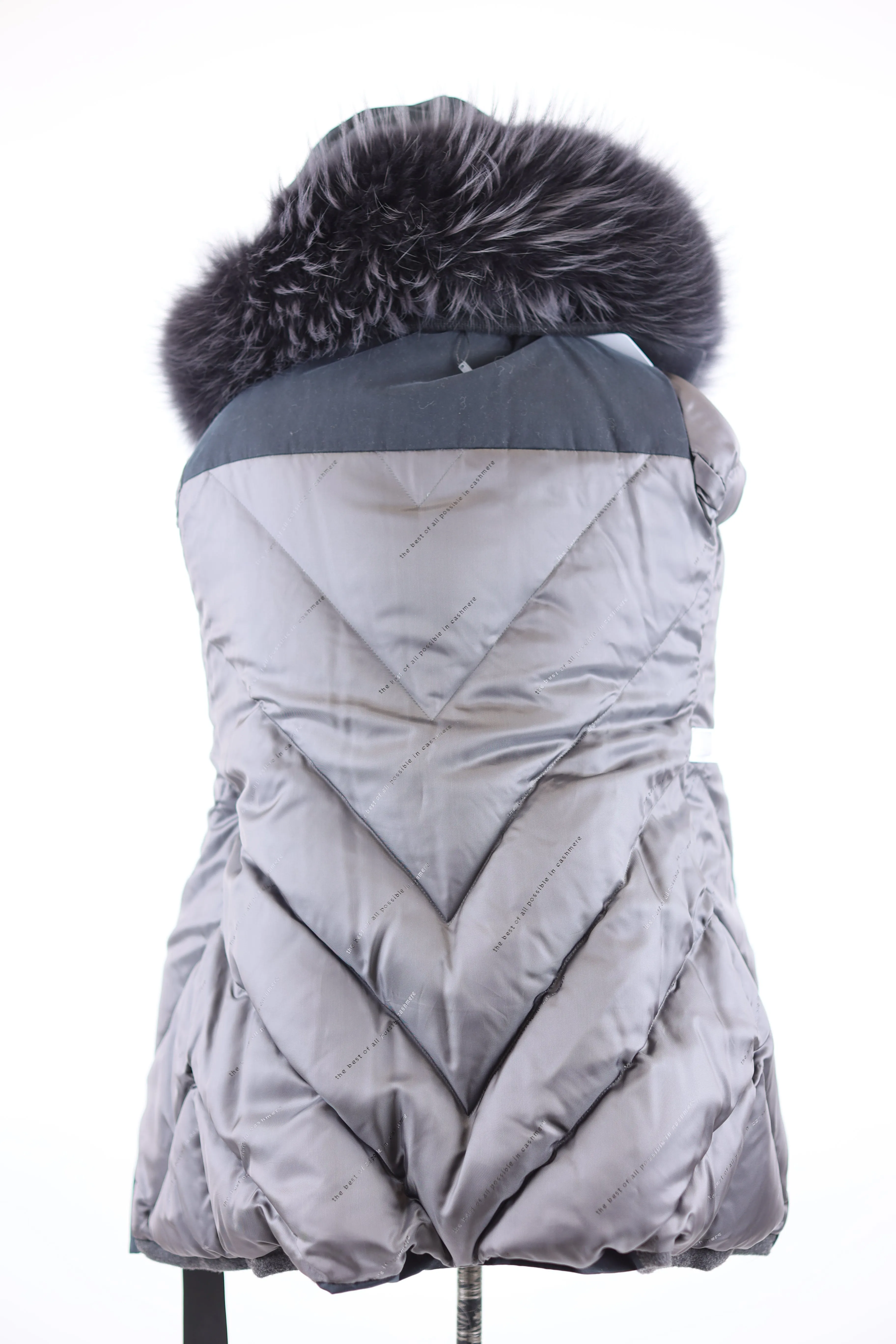 Cashmere Blend Belted Parka W/ Fur Hood