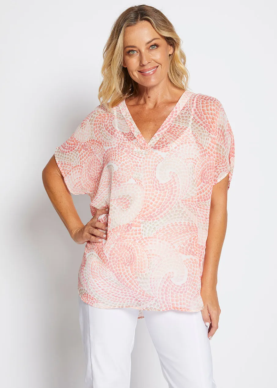 Cathie chiffon blouse in Mosaic