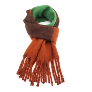 Colour Block Scarf Brown