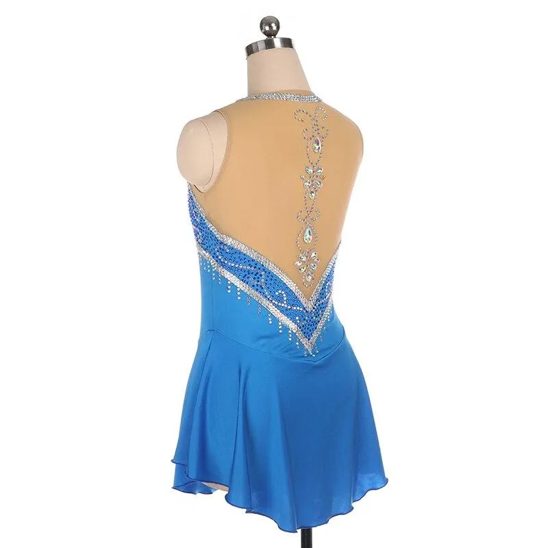 Competition Figure Skating Dress Sleeveless Light Blue BSU070222