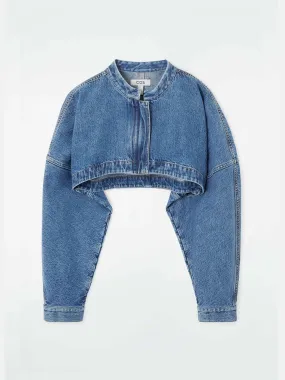 Cropped hybrid denim jacket