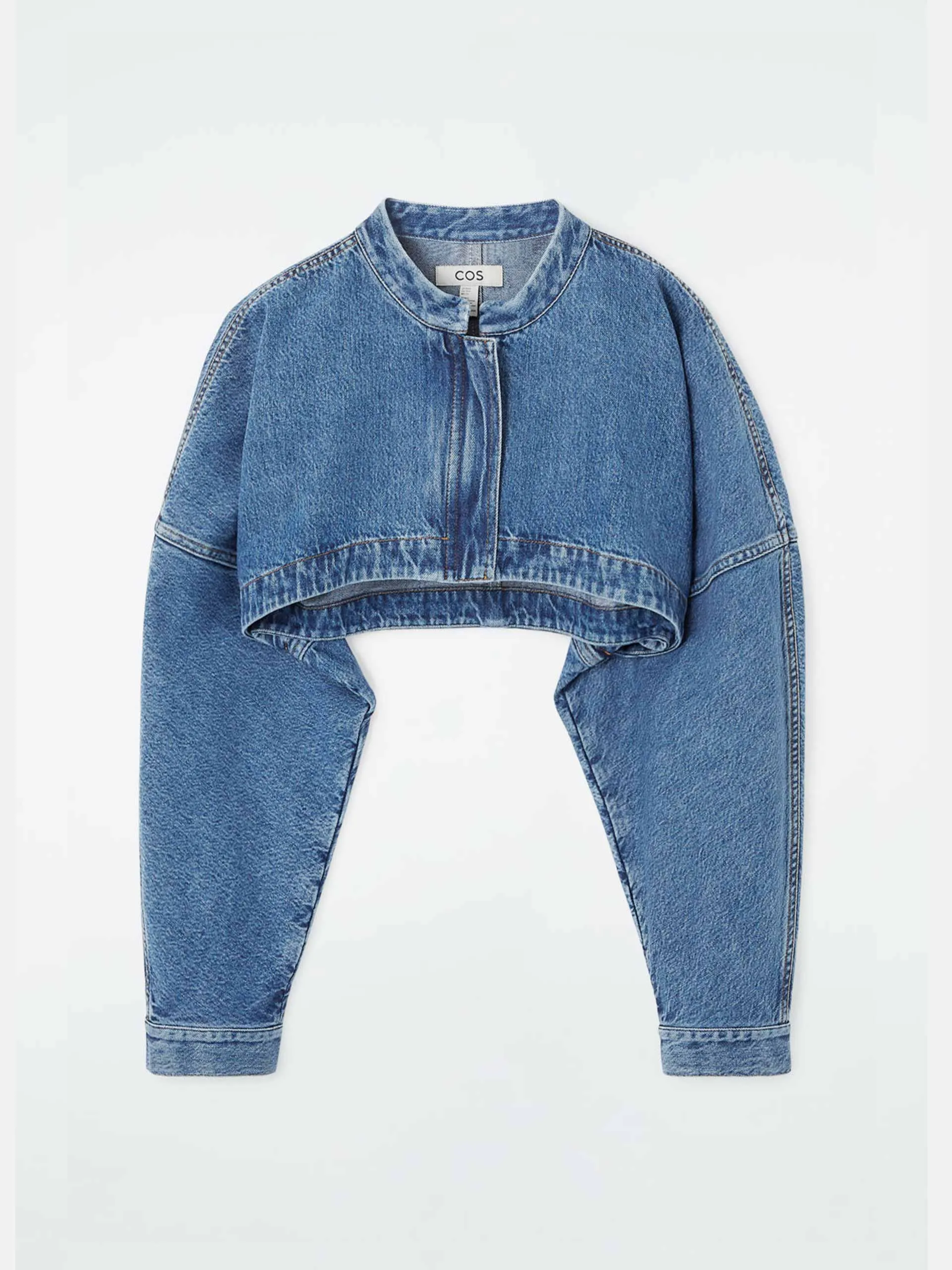 Cropped hybrid denim jacket