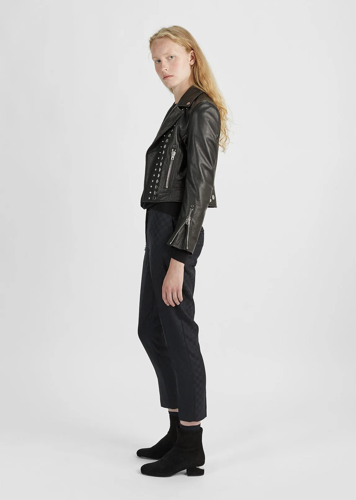 Cropped Sleeve Moto Jacket