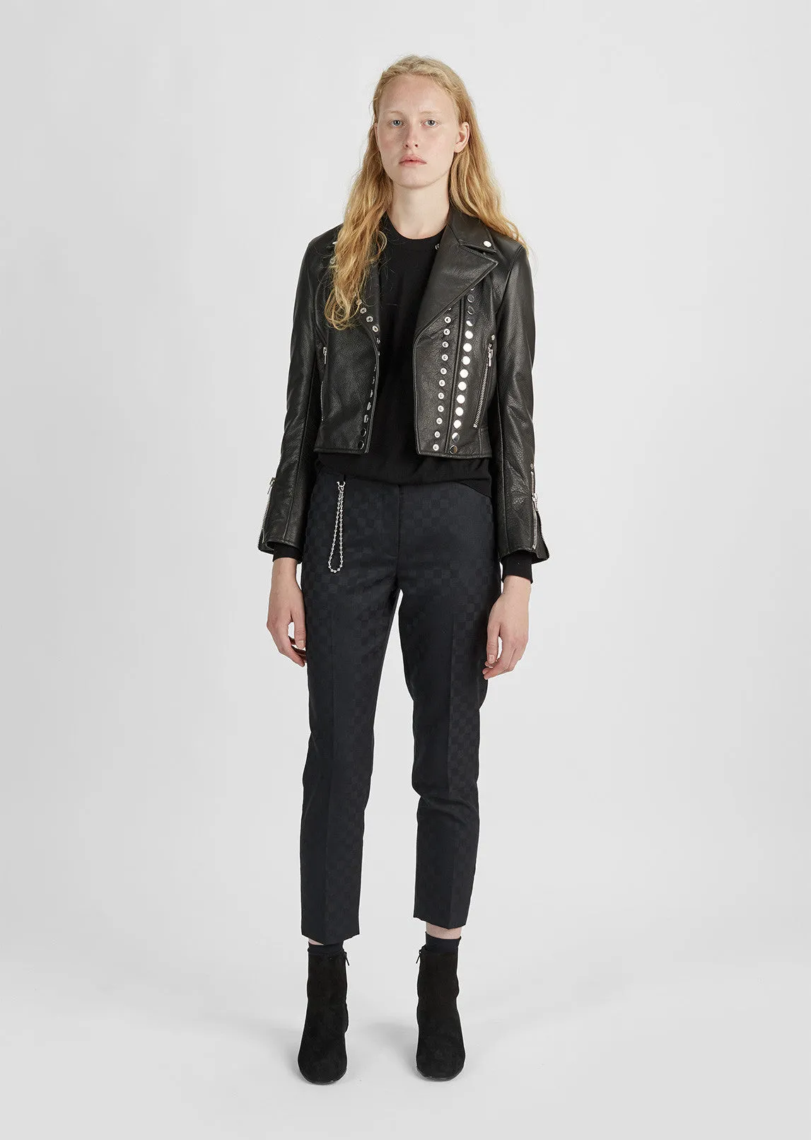 Cropped Sleeve Moto Jacket