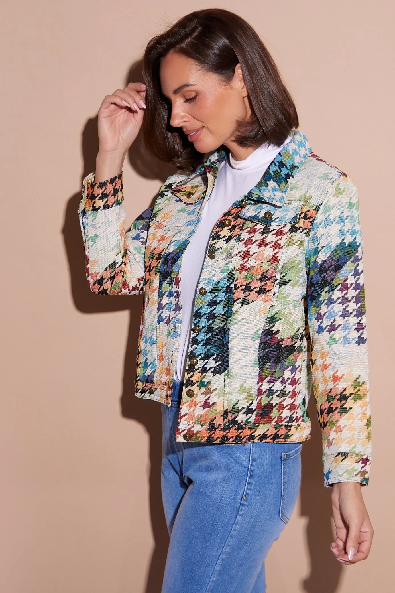 Dakota Jacket - Rainbow Houndstooth