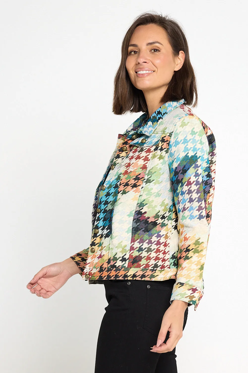 Dakota Jacket - Rainbow Houndstooth